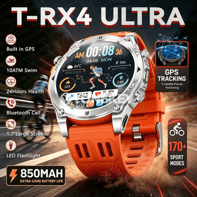 T-RX4 GPS akylly sagat, sport we ýüzmäge laýyk, 850 mAh