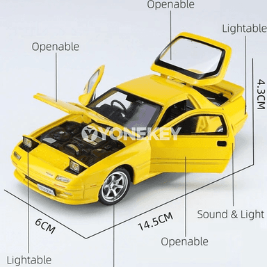 1:32 Mazda RX-7 metal model awtoulag, sesli we ýagtylykly