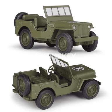 Willys MB Jeep metal oýunjak awtoulag modeli, 1:34–1:39, ýaşyl