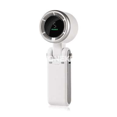 Bukulýan USB zarýadly elde göterilýän mini fanat, LED displeýli