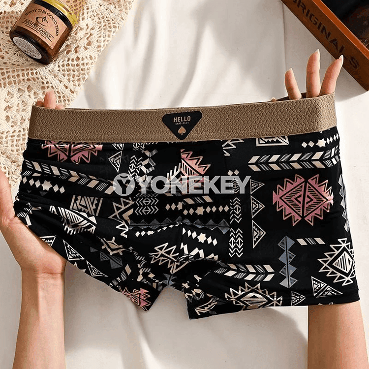 Erkekler üçin ice silk boxer şortik, 1 bölek — uly ölçeg, rahat