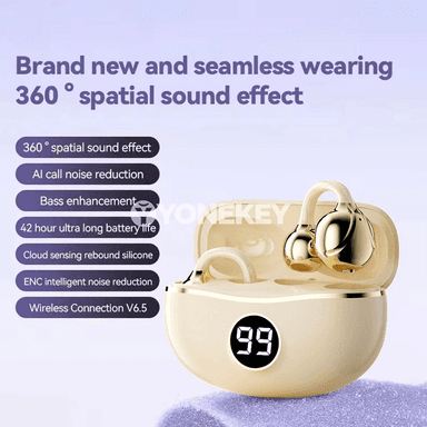 D151 TWS Bluetooth Nauşnikler, LED displeýli, sport üçin