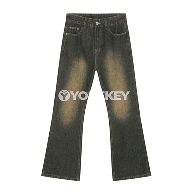 Erkekler üçin Japan-Korea stilindäki vintaj jeans balaklar, giň A görnüş