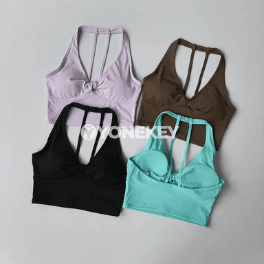 Zenanlar üçin yoga sport bra, açyk arka, fitnes we ylgaw üçin