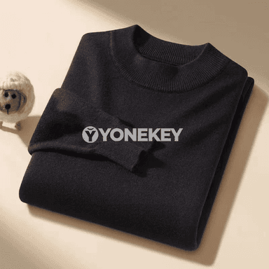 Erkekler üçin ýyly trikotaž sviter, ýokary boýunly, gündelik stil