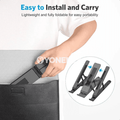 Alýumin laptop stendi, 6 derejeli sazlanýan, berk we çydamly