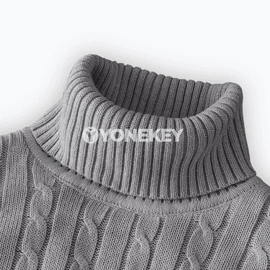 Erkekler üçin ýyly ýokary boýunly dokalan pullover, gyş üçin rahat köýnek