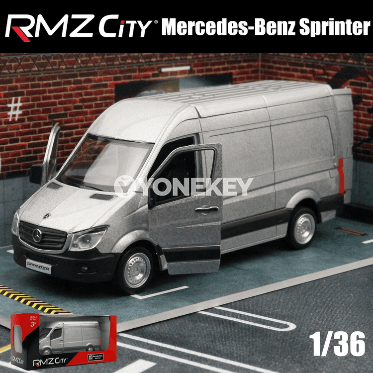 Mercedes-Benz Sprinter metal modeli, 1/36, çekilme görnüşli oýnawaç awtobus