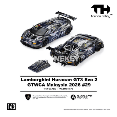 Lamborghini Huracan GT3 EVO2 1:64 metal awtoulag modeli