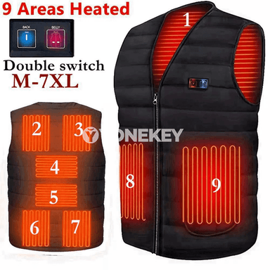Zenanlar üçin ýyly USB ýyladyş ýeňsiz jaket, gyş vest
