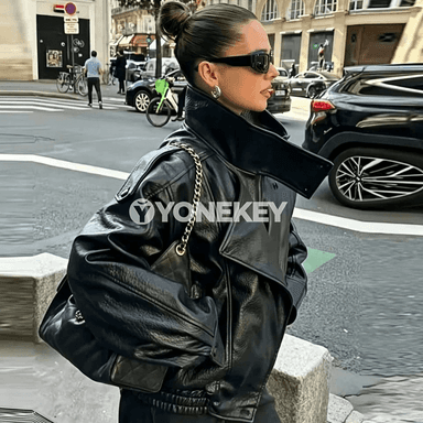 Gysga oversized bomber zenan penjek – zipli gündelik stil