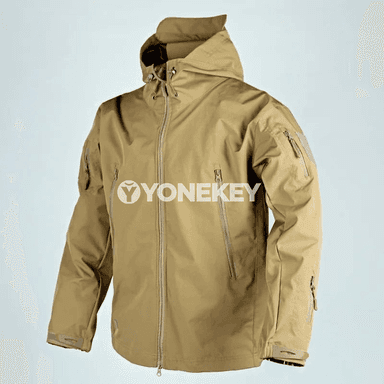 Erkekler üçin kapýuşonly ýyly fleece kurtka, köp jübili
