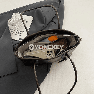 Zenanlar üçin PU deri egin sumkasy, retro görnüşli gündelik tote
