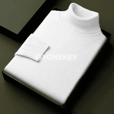 Erkekler üçin ýyly turtleneck trikotaj switer, güýz-gyş üçin