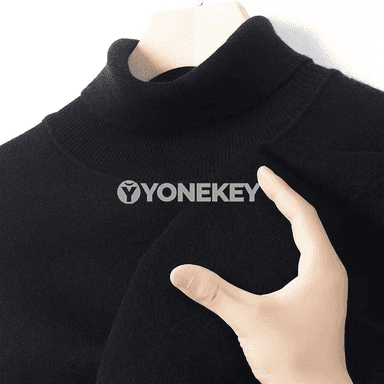 Erkekler üçin ýyly ýokary boýunly switer, uzyn ýeňli