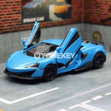 McLaren 600LT 1:36 metal model awtoulag, çekmeli, çagalar üçin