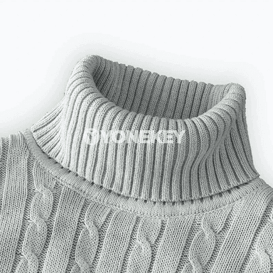 Erkekler üçin ýyly ýokary boýunly dokalan pullover, gyş üçin rahat köýnek