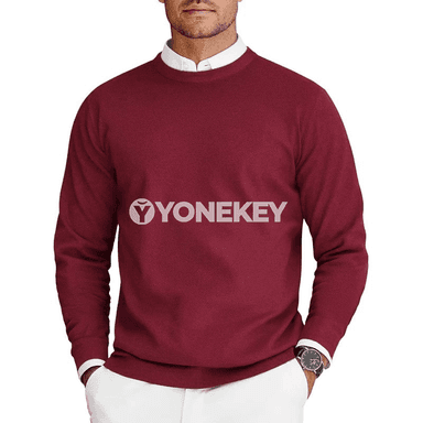 Erkekler üçin ýeňil trikotaž switer, uzyn ýeňli gündelik jumper