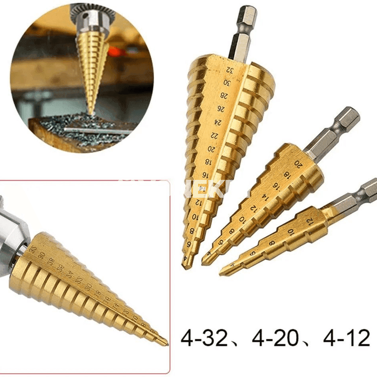 HSS basgançakly buraw uçy 4-32 mm, titan örtükli, metal üçin