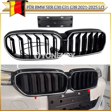 BMW 5 Series G30/G31 üçin LED öň radiator gözenegi, Glossy Black
