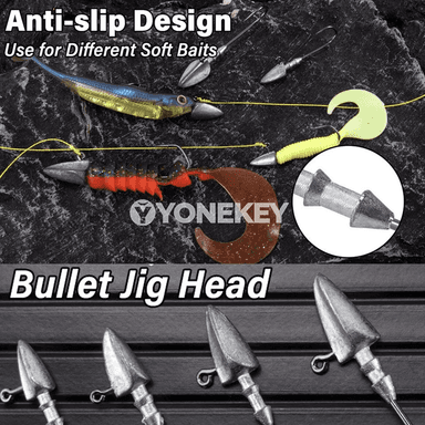 5 sany metal jig head çeňňekleri, dürli agramly balyk üçin
