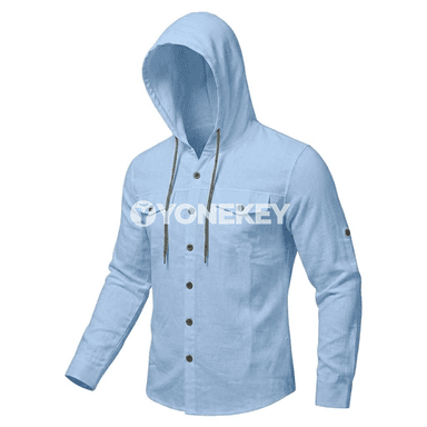 Erkekler üçin ýeňil kapýuşonly koton hoodie, gündelik we sport görnüş