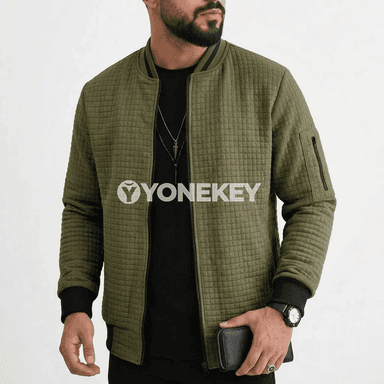 Erkekler üçin ýeňil kapýuşonly zipli güýzki jaket