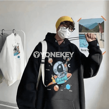 Ädigi ýyldyzy çaply erkekler üçin ýyly hoodie, 8XL çenli