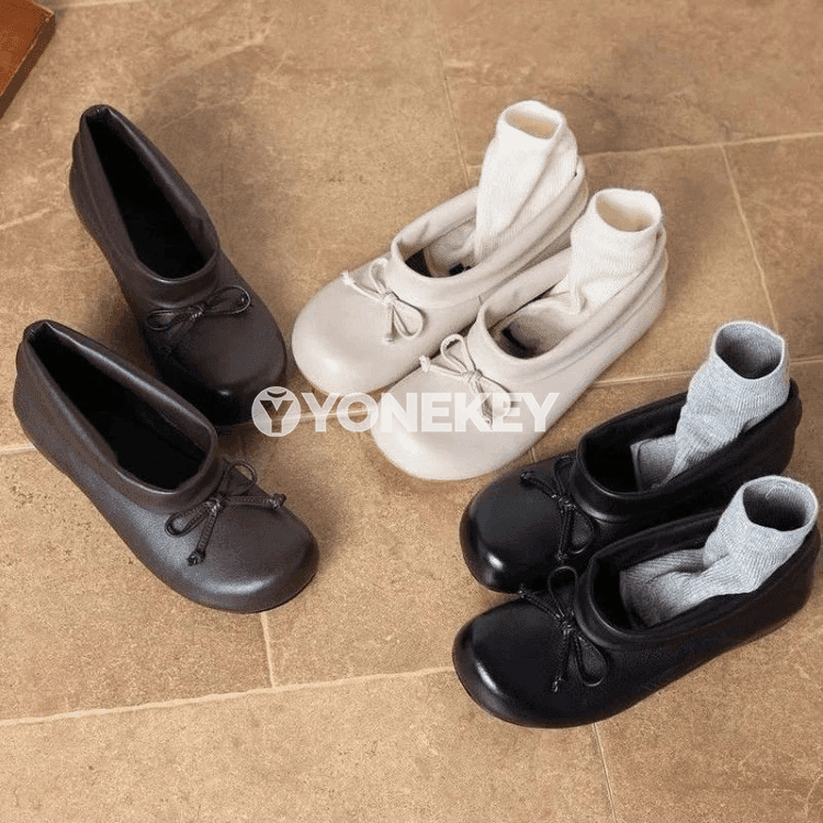 Aýal-gyzlar üçin moda tekiz topukly, ýyly, süýşmez aýakgap