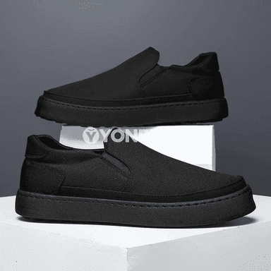 Erkekler üçin rahat kanwa köwüşleri, klassik gara slip-on