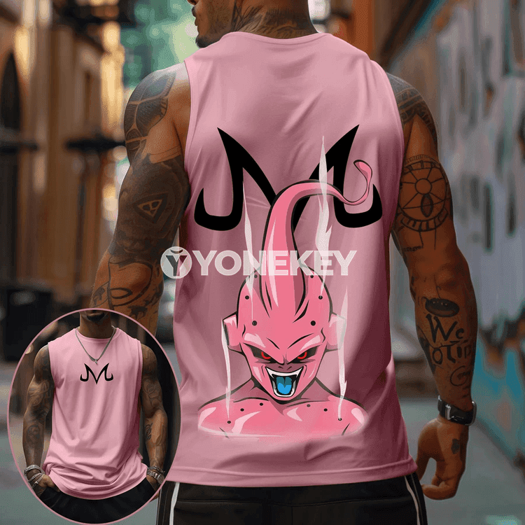 Erkekler üçin anime görnüşli ýeňsiz futbolka, tomuslyk sport stili