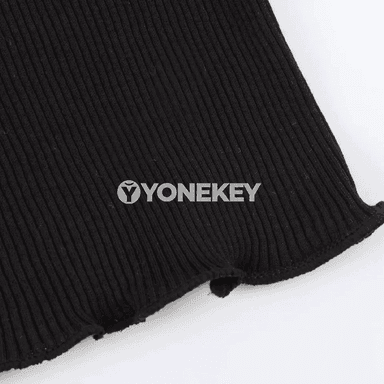 Zenanlar üçin gara nokatly halter ýeňsiz top, tomusky slim fit