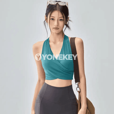 Zenanlar üçin kross-bek sport bra, dem alyşly, ýöga we zal üçin