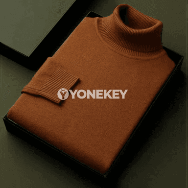 Erkekler üçin ýyly turtleneck trikotaj switer, güýz-gyş üçin