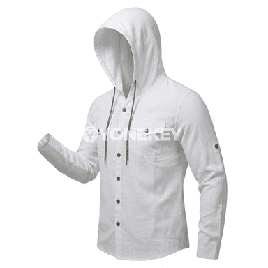 Erkekler üçin ýeňil kapýuşonly koton hoodie, gündelik we sport görnüş
