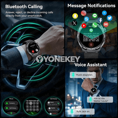 AI ECG saglygy gözegçilik edýän akylly sagat, 1.53" AMOLED, Bluetooth jaň