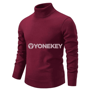 Erkekler üçin ýyly turtlenek switer, örülen, galyň we rahat