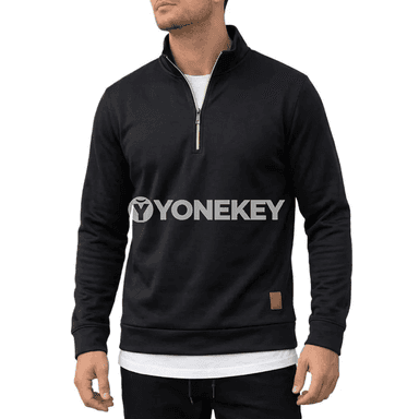 Erkekler üçin ýeňil ýarym zipli ýyly sweatshirt, gyş üçin