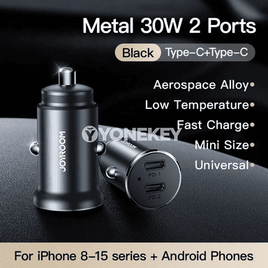 Joyroom 30W awtoulag güýçlendiriji, USB-C PD QC3.0 çalt zarýad adapteri