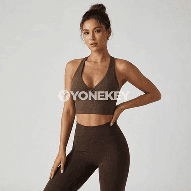 Zenanlar üçin yoga sport bra, açyk arka, fitnes we ylgaw üçin
