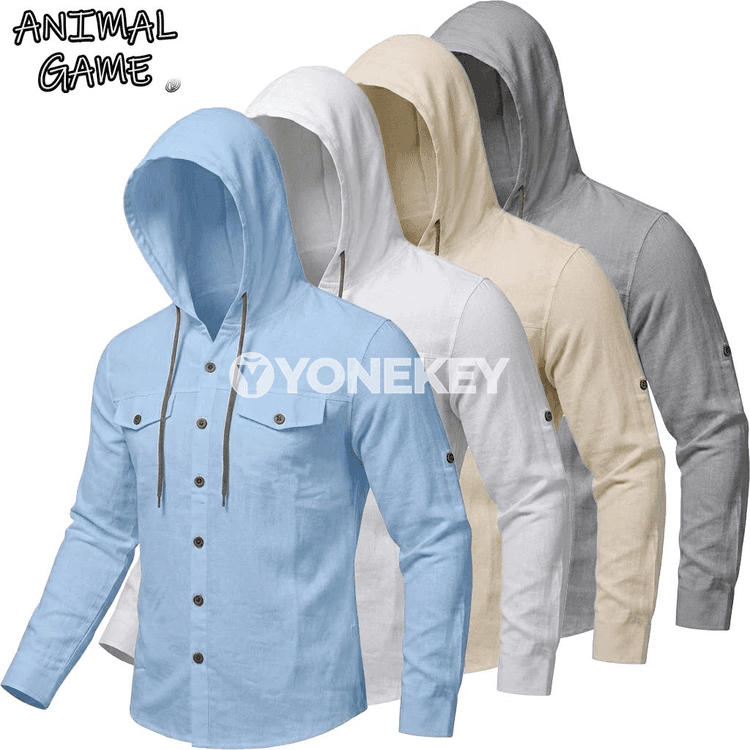 Erkekler üçin ýeňil kapýuşonly koton hoodie, gündelik we sport görnüş