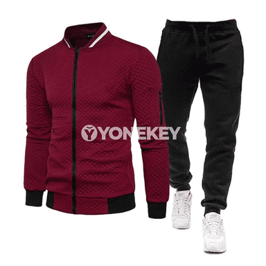 Erkekler üçin sport kostýum toplumy, iki bölekli, güýz-gyş üçin ýyly model