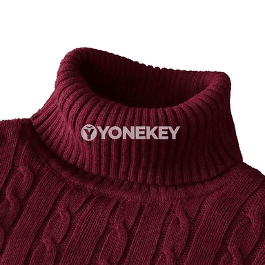 Erkekler üçin ýyly boýunly örme switer, dar kesim, güýz-gyş