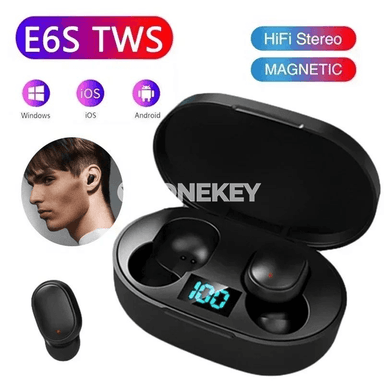 E6S simsiz Bluetooth nauşnikler, mikrofonly, 5.0