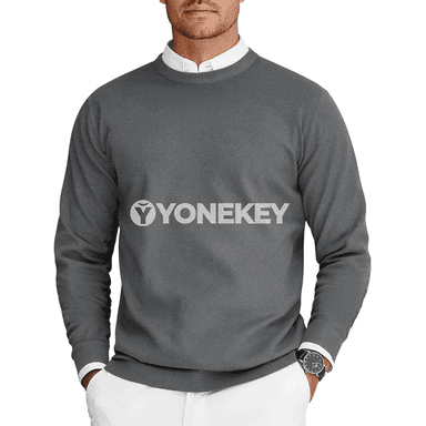 Erkekler üçin ýeňil trikotaž switer, uzyn ýeňli gündelik jumper