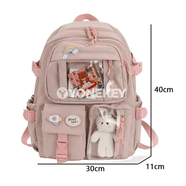 Kawaii stilindäki zenanlar üçin ýeňil okuw sumkasy