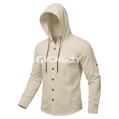 Erkekler üçin ýeňil kapýuşonly koton hoodie, gündelik we sport görnüş