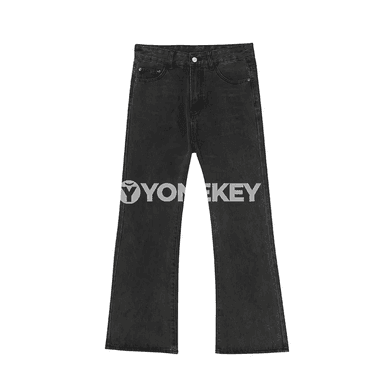 Erkekler üçin Japan-Korea stilindäki vintaj jeans balaklar, giň A görnüş