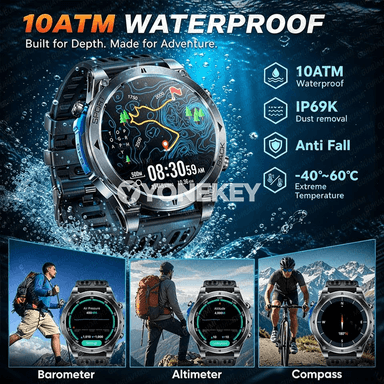 GUHUAVMI GPSli sport akylly sagat, 850mAh, 10ATM, kompasly