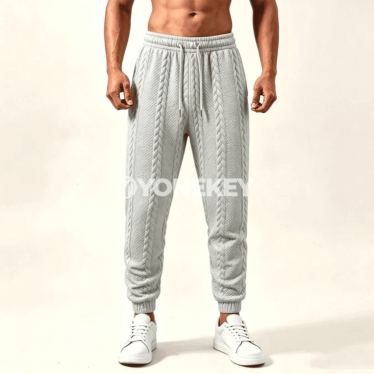 Erkekler üçin örme jogger balaklar, elastik bili, jübili